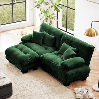 ya 28 10.13 baidi Chenille Cloud Couch Sectional Sofa, Convertible Ottoman for Living Room Gr