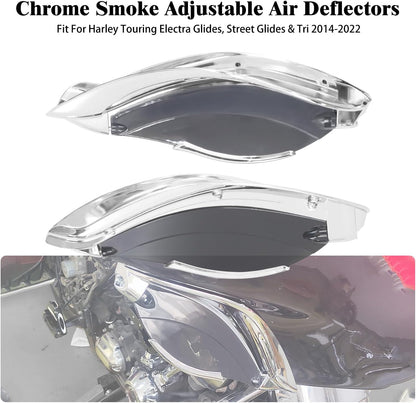 ya 7 8.24 baidi Chrome Batwing Fairing Smoke Air Deflectors for Harley Electra Street Glide 14+