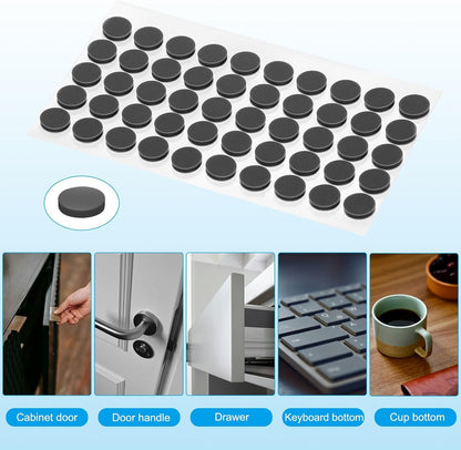 ya 26 10.21 baidi 0.39 Diameter Cabinet Door Bumpers, 100 Pcs Door Stoppers, Black