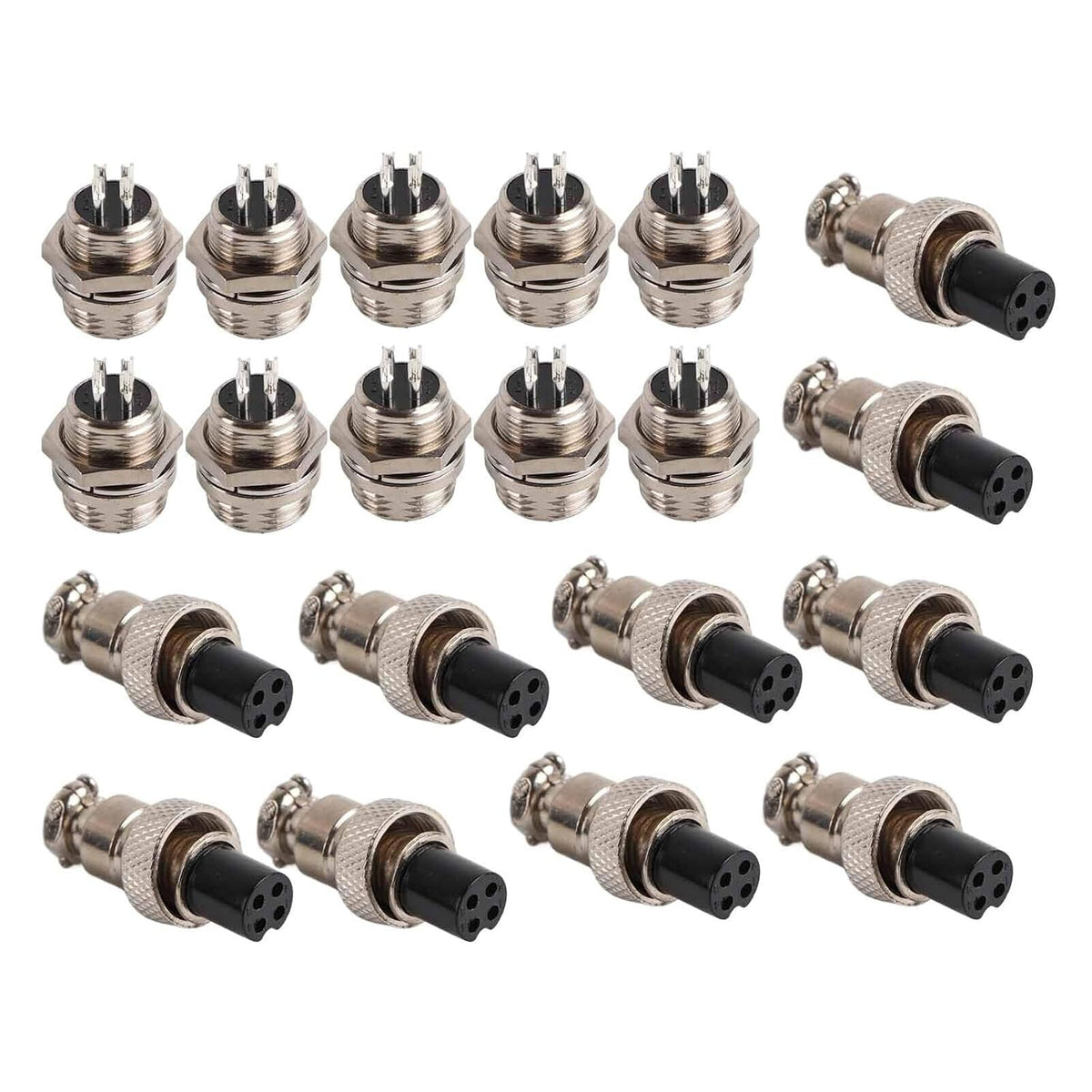 ya 16 10.20 baidi 10 Set GX12 4Pin 12mm Aviation Plug Male Female Metal Socket Connector Parts