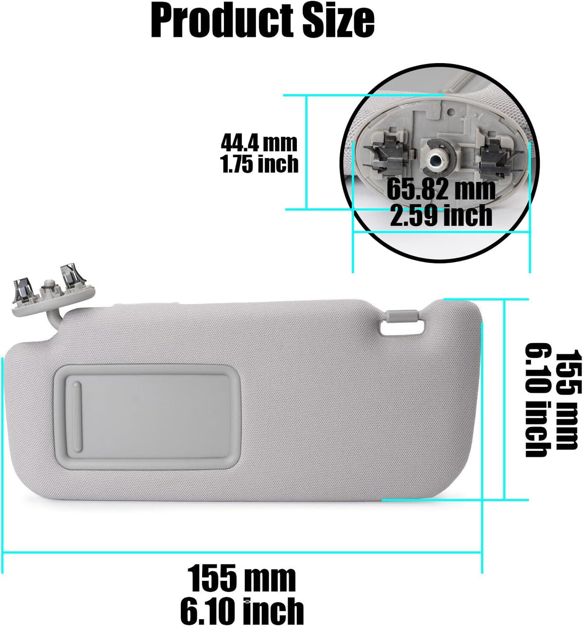 ya 11 9.14 baidiDriver Left New Grey Sun Visor 74320-02711-E0 for Toyota for Corolla 1.8L 2009-2013