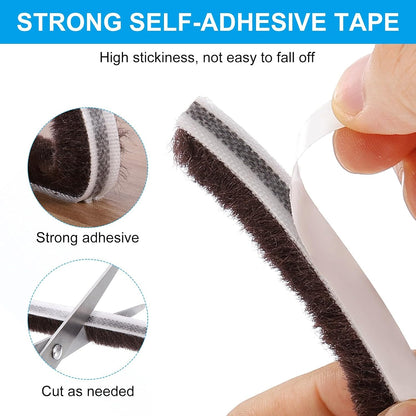 ya 26 10.21 baidi 16ftx3/8x1/4 Pile Weather Stripping Self Adhesive Weatherstripping Gray