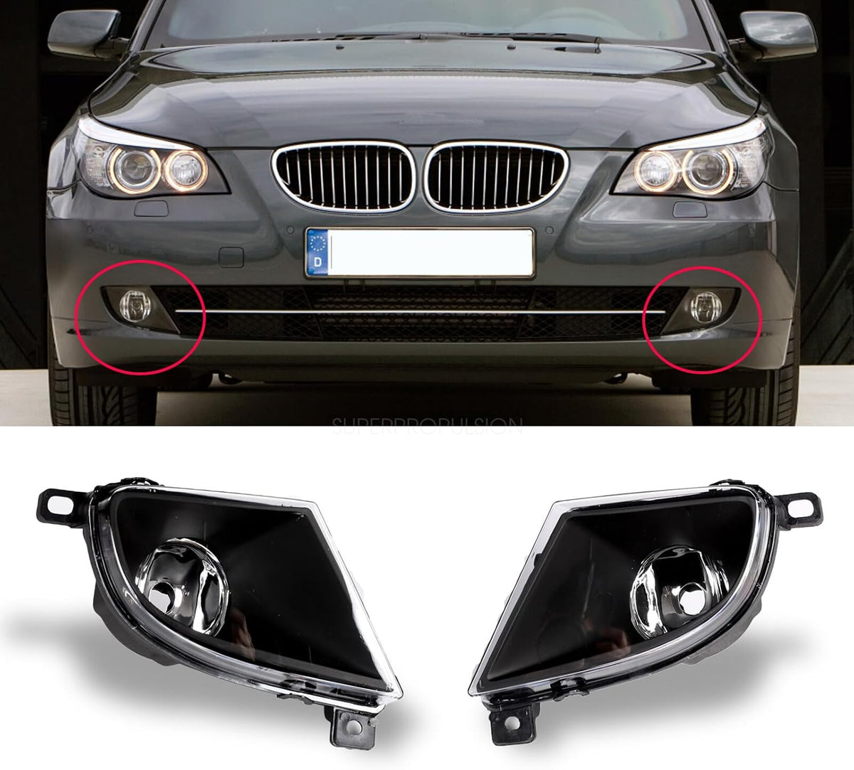 ya 10 9.16 zhengce For E60 E61 08-10 Clear Lens Pair Bumper Fog Driving Light Lamp Replacement