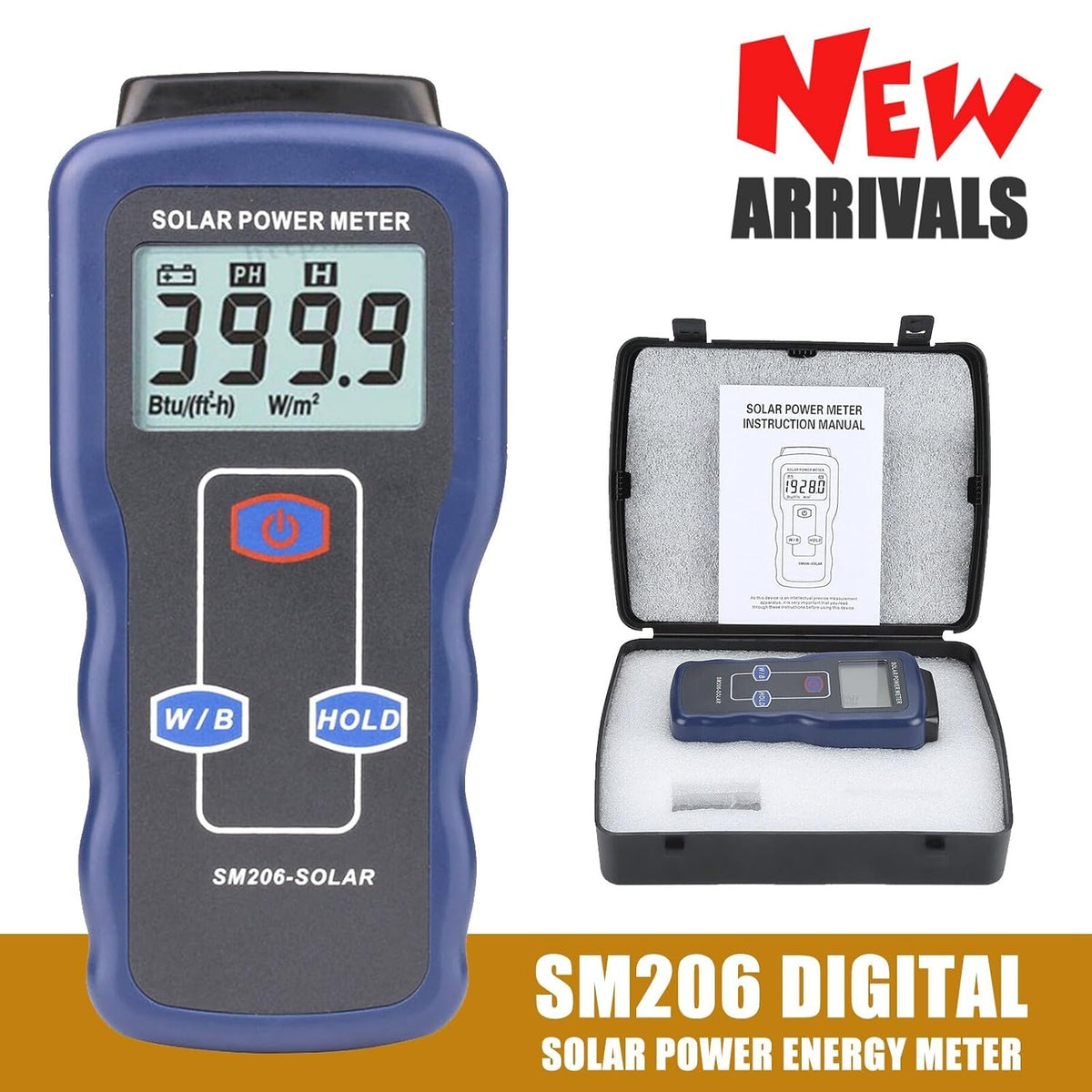 ya 16 10.20 baidi SM206 Precision Solar Power Meter Digital Sun Light Energy Insolation Tester at