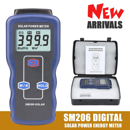 ya 16 10.20 baidi SM206 Precision Solar Power Meter Digital Sun Light Energy Insolation Tester at