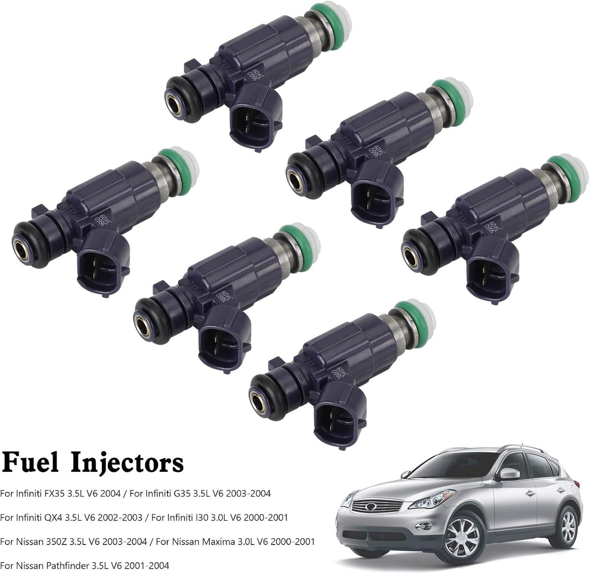 ya 14 9.20 zhengce 6PCS Fuel Injectors FBJC100 for 350Z 2003-04 for Infiniti G35 2003-2004-1