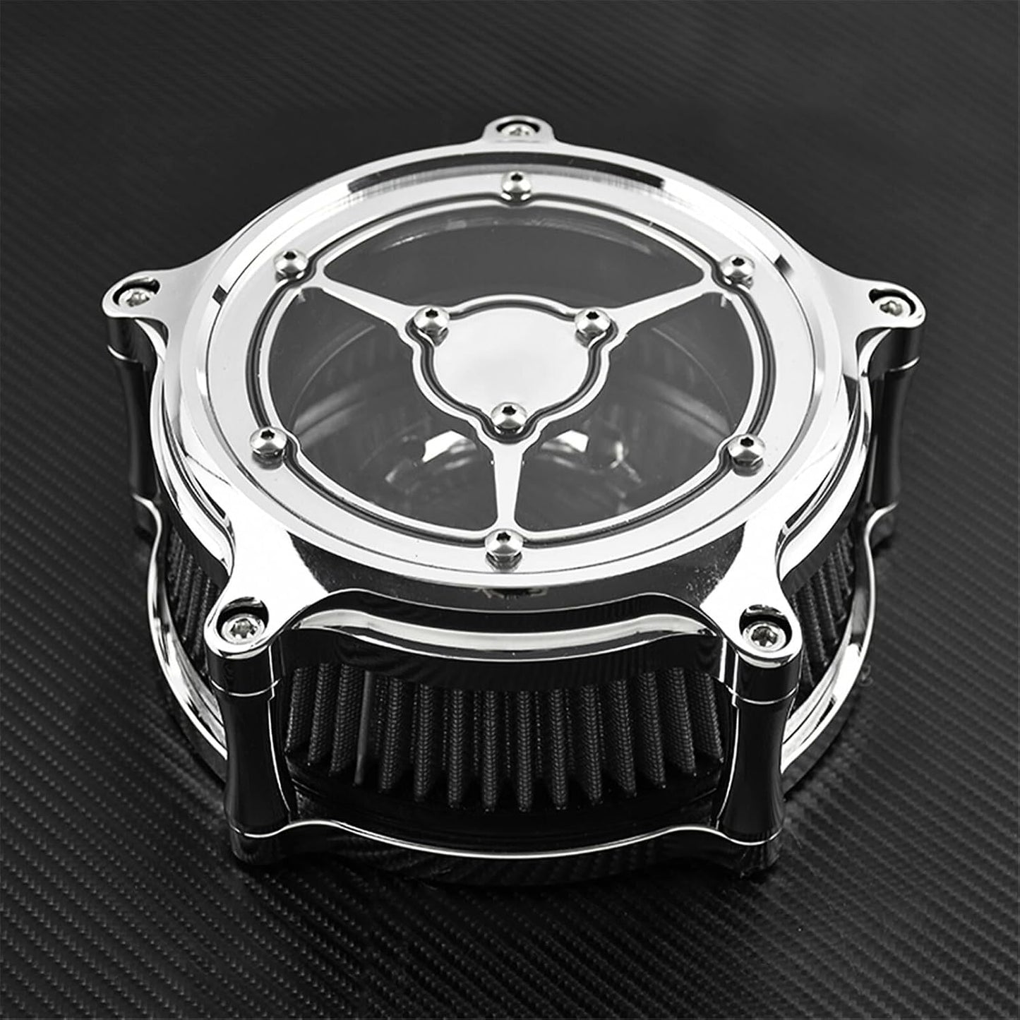ya 5 8.10 All Chrome Air Cleaner Intake Air Filter Fit for Harley Sportster XL 2004-18 19