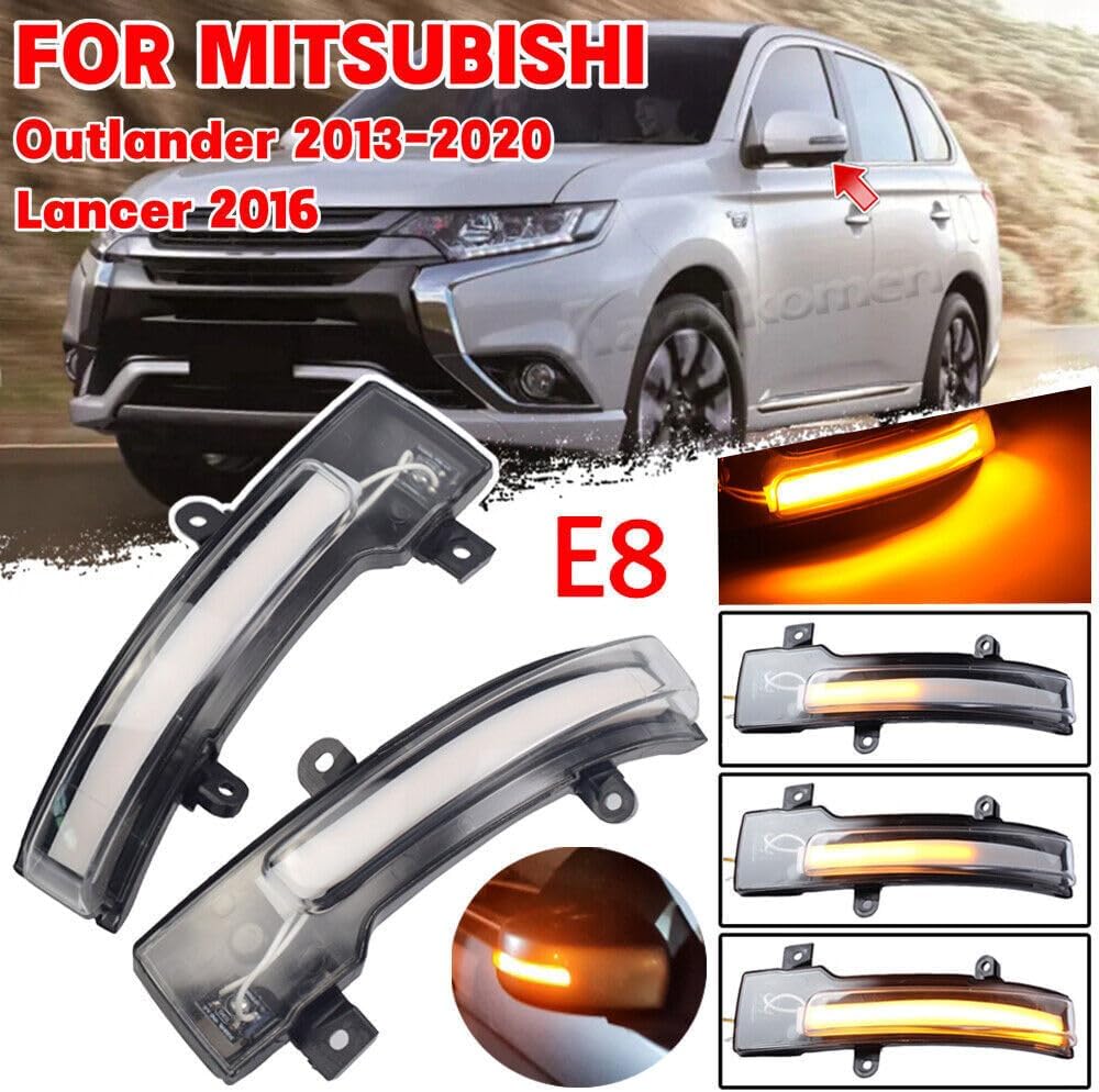 ya 4 8.14 Led dynamic turn signal light side door mirror for Mitsubishi Outlander Lancer 