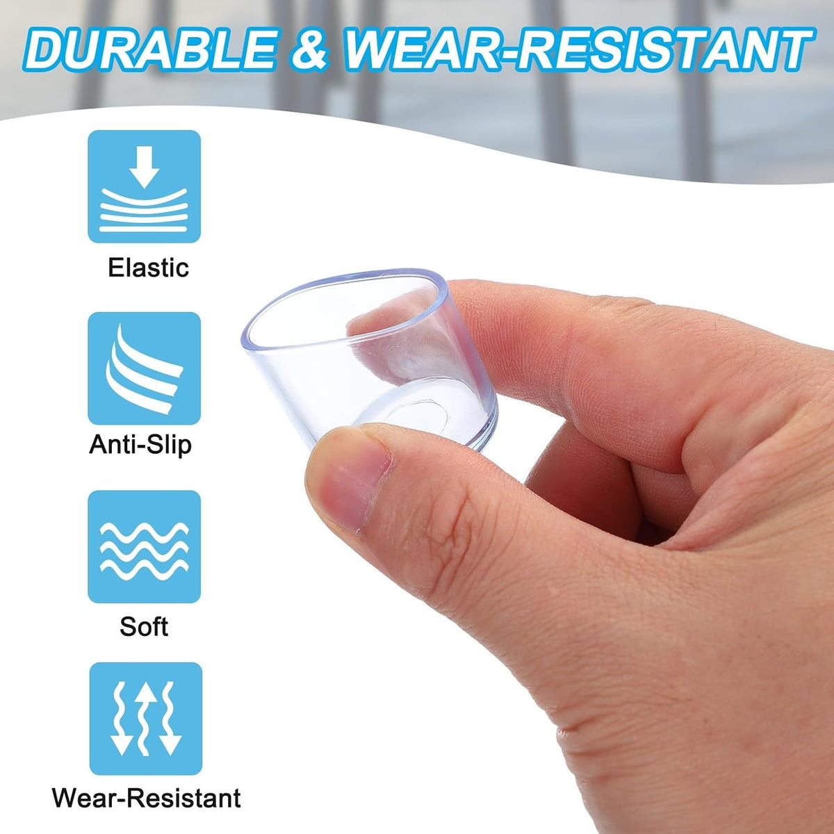 ya 26 10.21 baidi 16 Pcs Round Rubber Chair Leg Cap Tip 1, Furniture Leg, Transparent