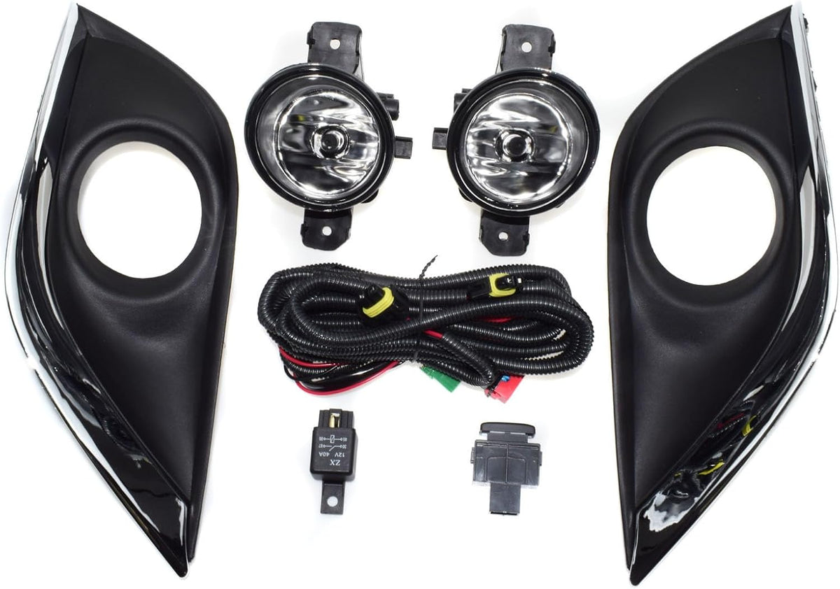 ya 10 9.16 zhengce 2pcs Clear Lens Fog Lights For 15-17 for Nissan Versa w/Bezel Wiring Switch