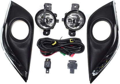 ya 10 9.16 zhengce 2pcs Clear Lens Fog Lights For 15-17 for Nissan Versa w/Bezel Wiring Switch