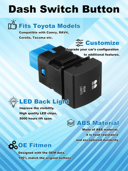 ya 13 9.15 baidi Port Socket/Single/Dual Function Dashboard Switch Button w Harness For for Toyota