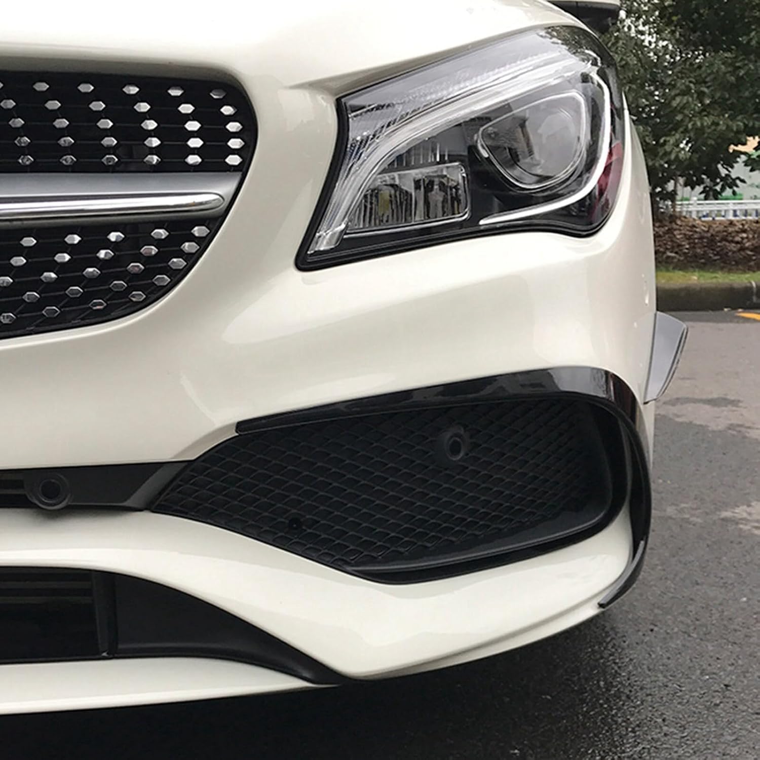 ya 2 8.15 Front Bumper Side Canards Fin Cover Trims for Benz CLA CLA200 220 250 2016-2019
