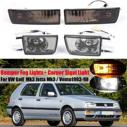 ya 4 8.10 Front Bumper Fog Light +Turn Signal Lamp Smoked for VW for JETTA MK3 for Golf 1992-1997