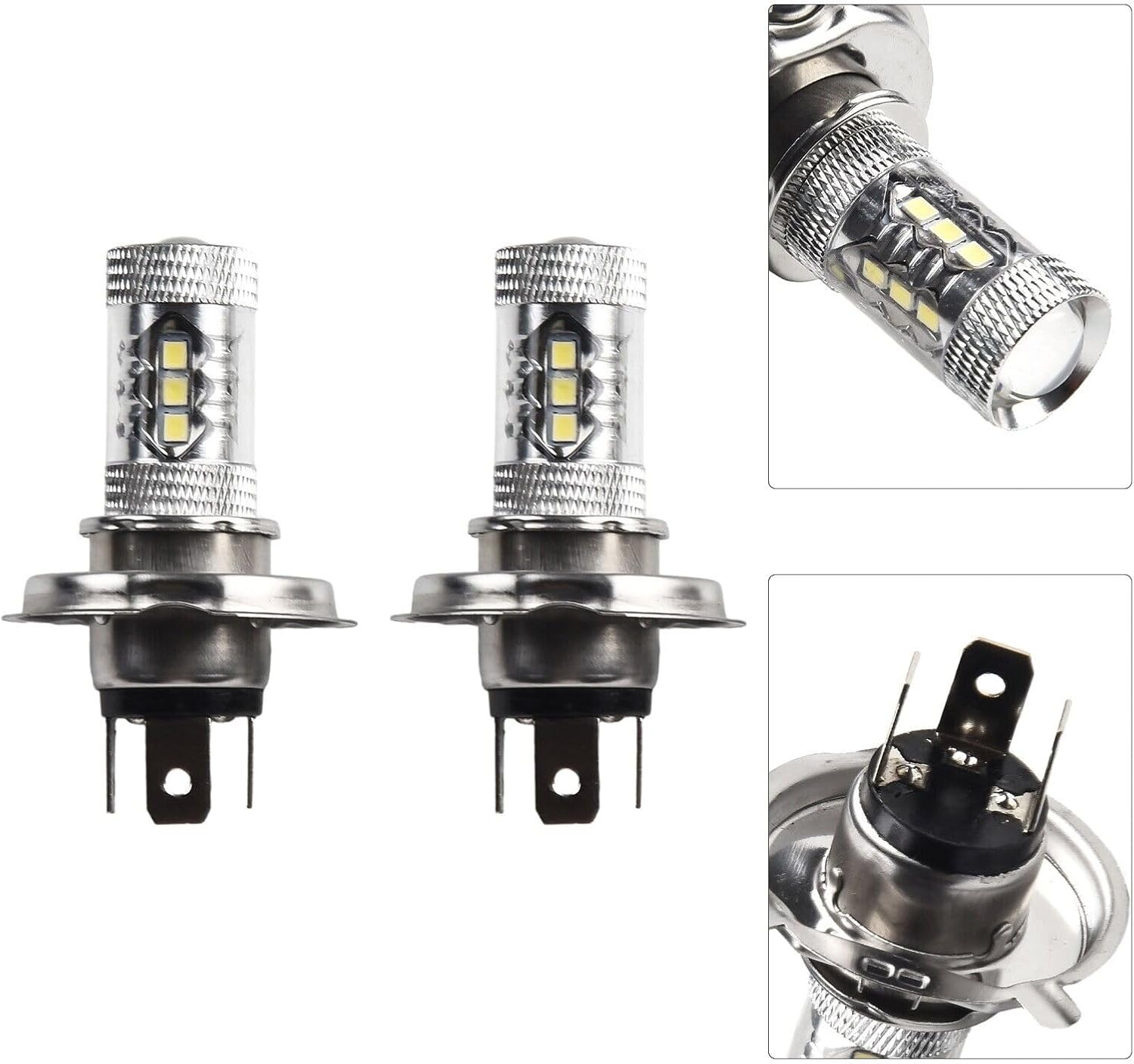 ya 4 8.8 LED Bulb H4 Fog Light 74.5cm 80W 9003 Aluminum HB2 Motorcycle 6000K 