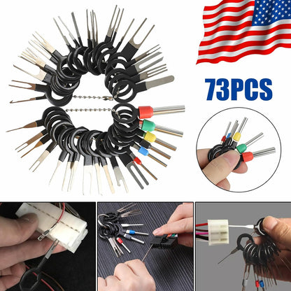ya 6 8.24 baidi 73Pcs Wire Terminal Removal Tool Car Electrical Wiring Crimp Connector Pin Kit