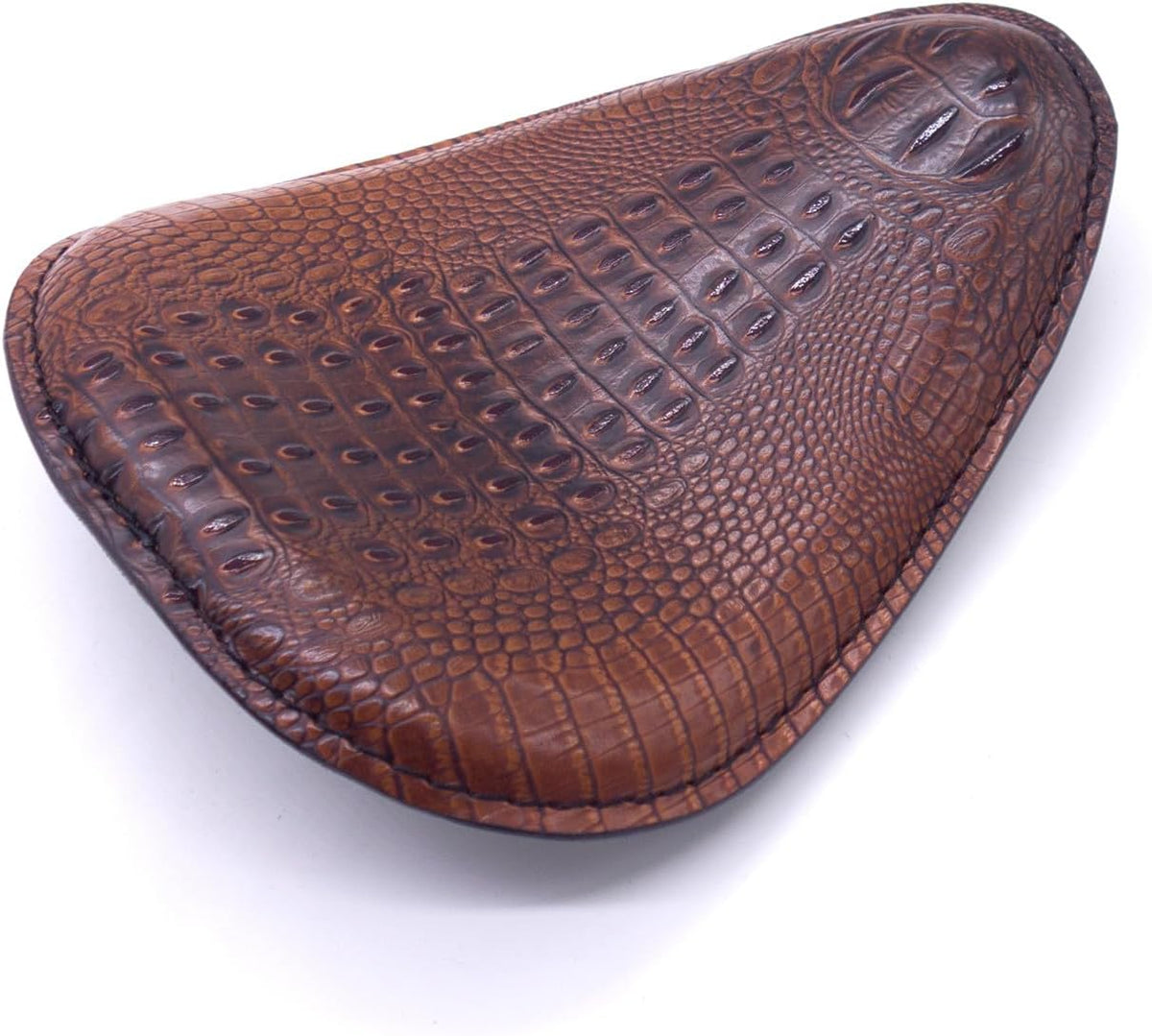 ya 4 8.8.2 Brown Crocodile PU Leather Solo Drive for Seat for Harley Chopper Bobber Custom