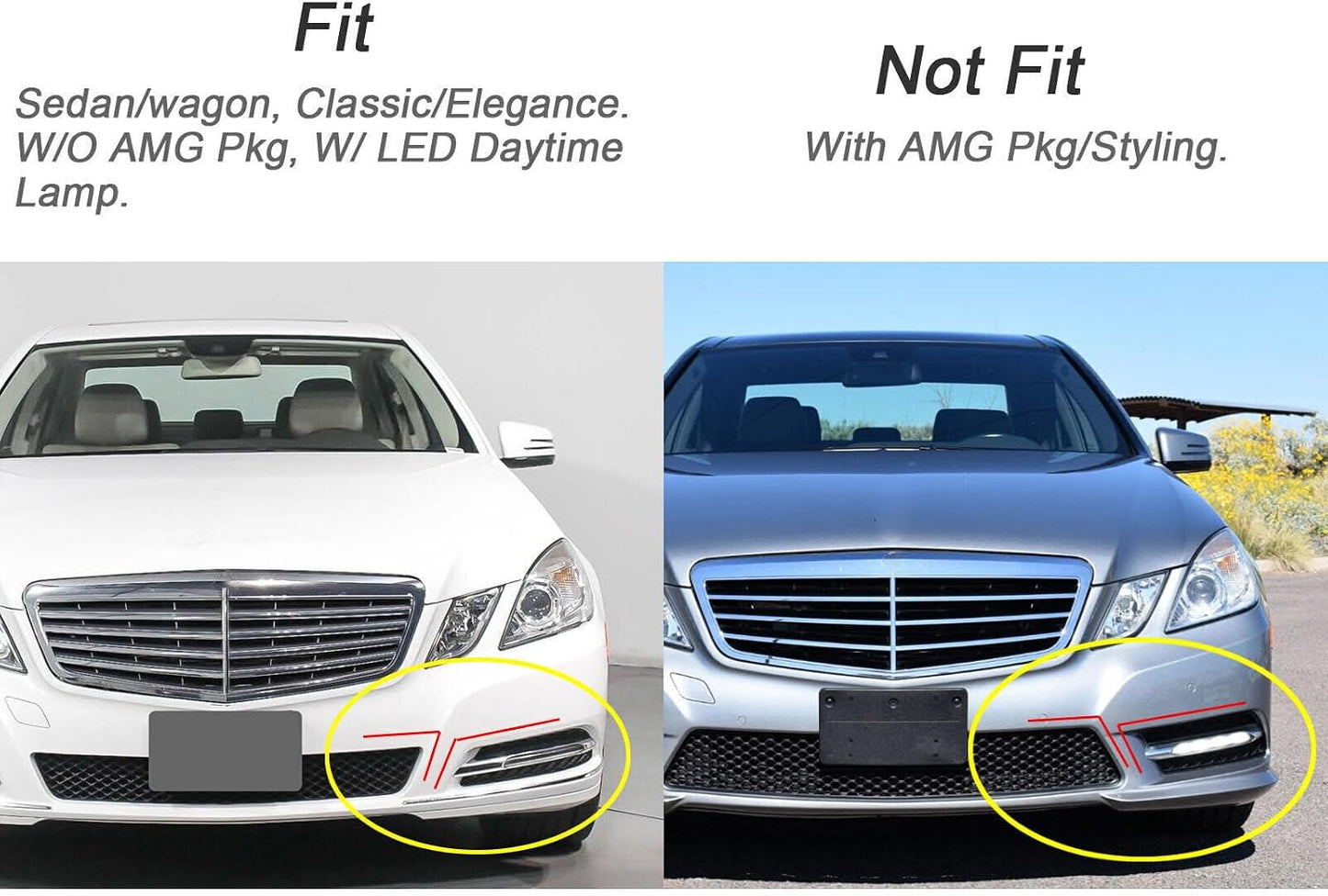 ya 4 8.24 baidi Front left fog lamp grille decoration suitable for Mercedes-Benz E350 E550