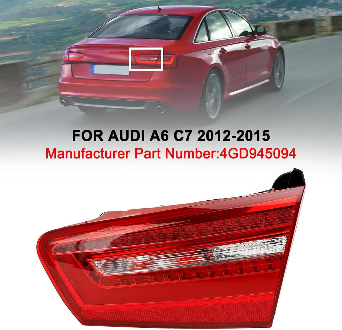 ya 10 9.16 zhengce Right Inner Trunk LED Tail Light Lamp for AUDI A6 C7 2012-2015 P1