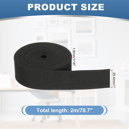 ya 26 10.21 baidi Neoprene Foam Strip Roll, 78.7 Long x 1 Width x 1/16 Thick, Black