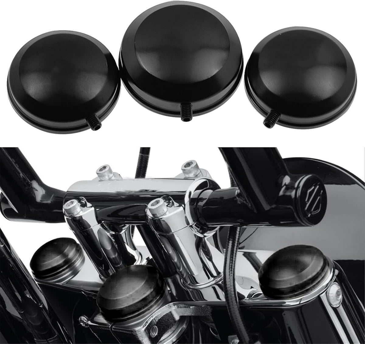 ya 28 10.13 zhengce Black Front Upper Fork Stem Covers Fit for Harley Dyna FXDCI FXDLI FXDWG 20