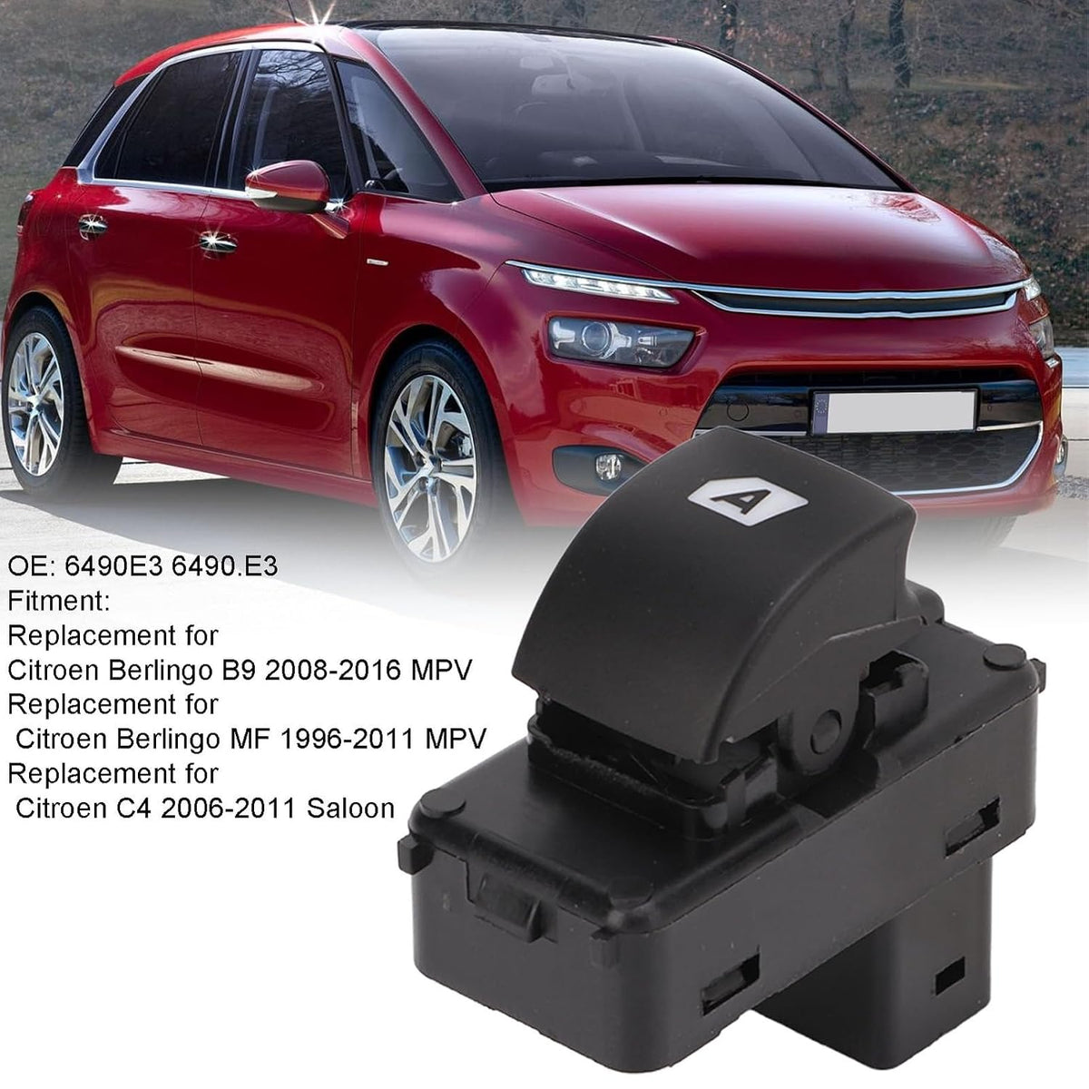 ya 5 8.10 Power Window Switch 6490.E3 Window Control Button for Berlingo C4