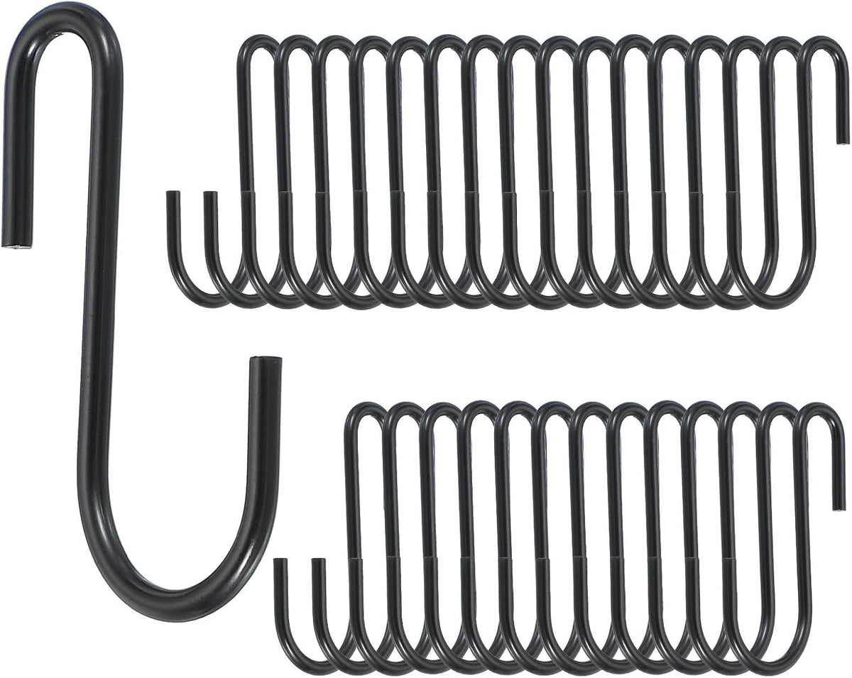 ya 26 10.21 baidi 2.5 S Hooks for Hanging, 30 Pack Hooks for Kitchen, Bedroom, Black Tone
