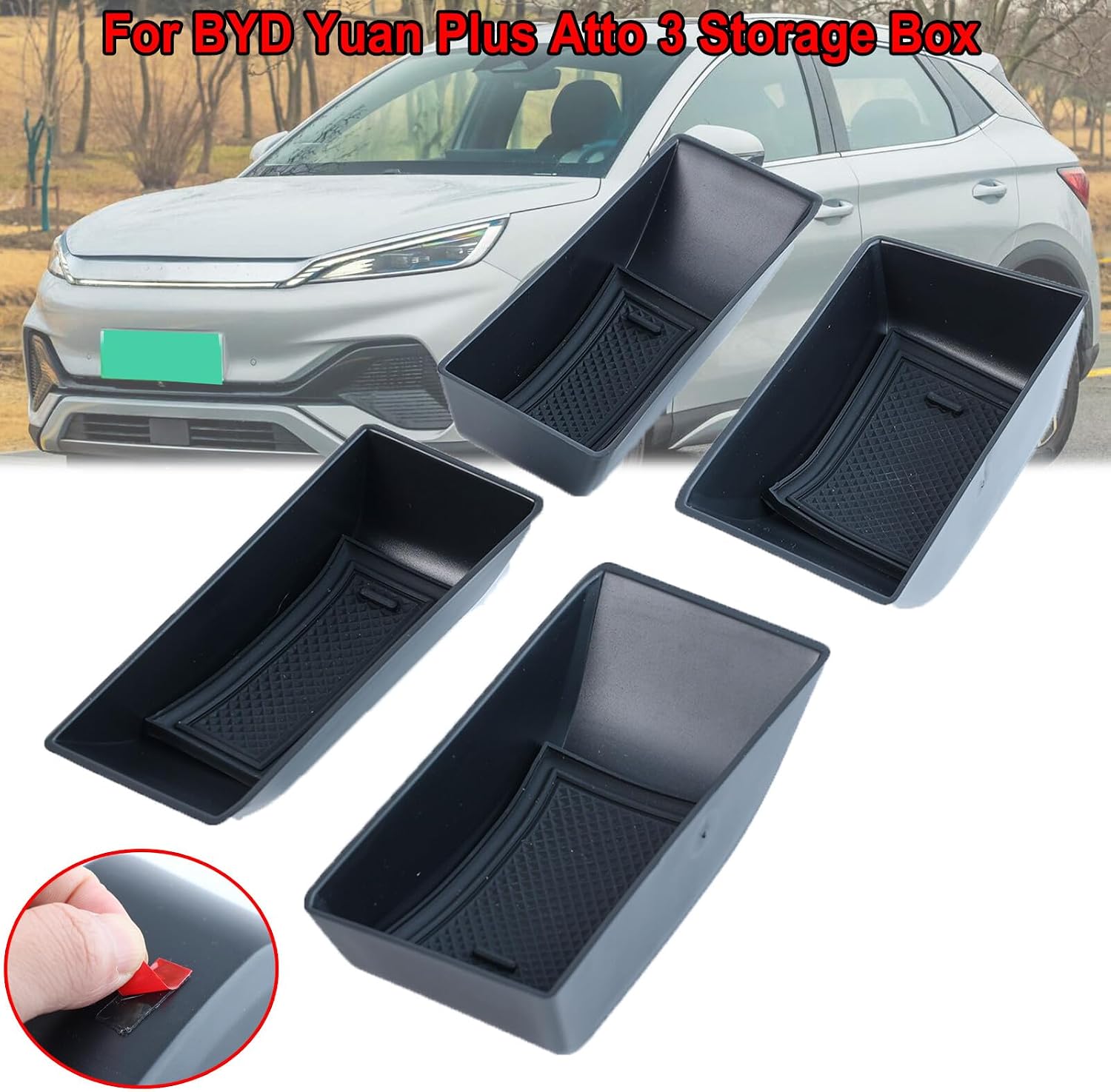 ya 4 8.24 baidi Front Rear Side Door Handle Storage Box Container Holder for BYD Atto3 2022-2024
