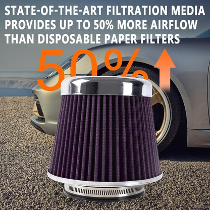 ya 13 9.15 baidi 3 3.5 4 inch Inlet High Flow Cold Air Intake Cone Replacement Dry Air Filter NEW