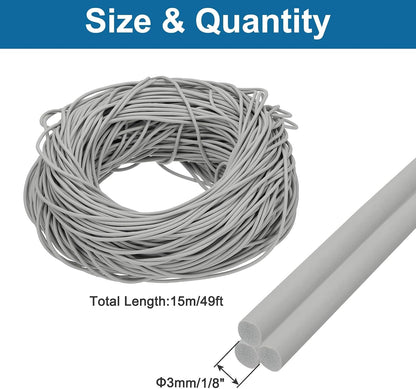 ya 26 10.21 baidi 49Ft Rod 1/8 Inch EPDM Rubber Caulk Saver for Gaps and Joints, Gray