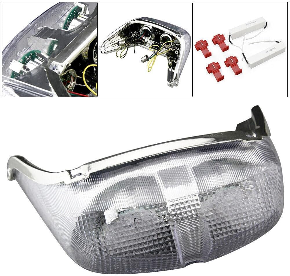 ya 5 8.24 baidi Clear LED Stop Tail Light Brake Turn Signals for Yamaha 1998 1999 2000 YZF R6