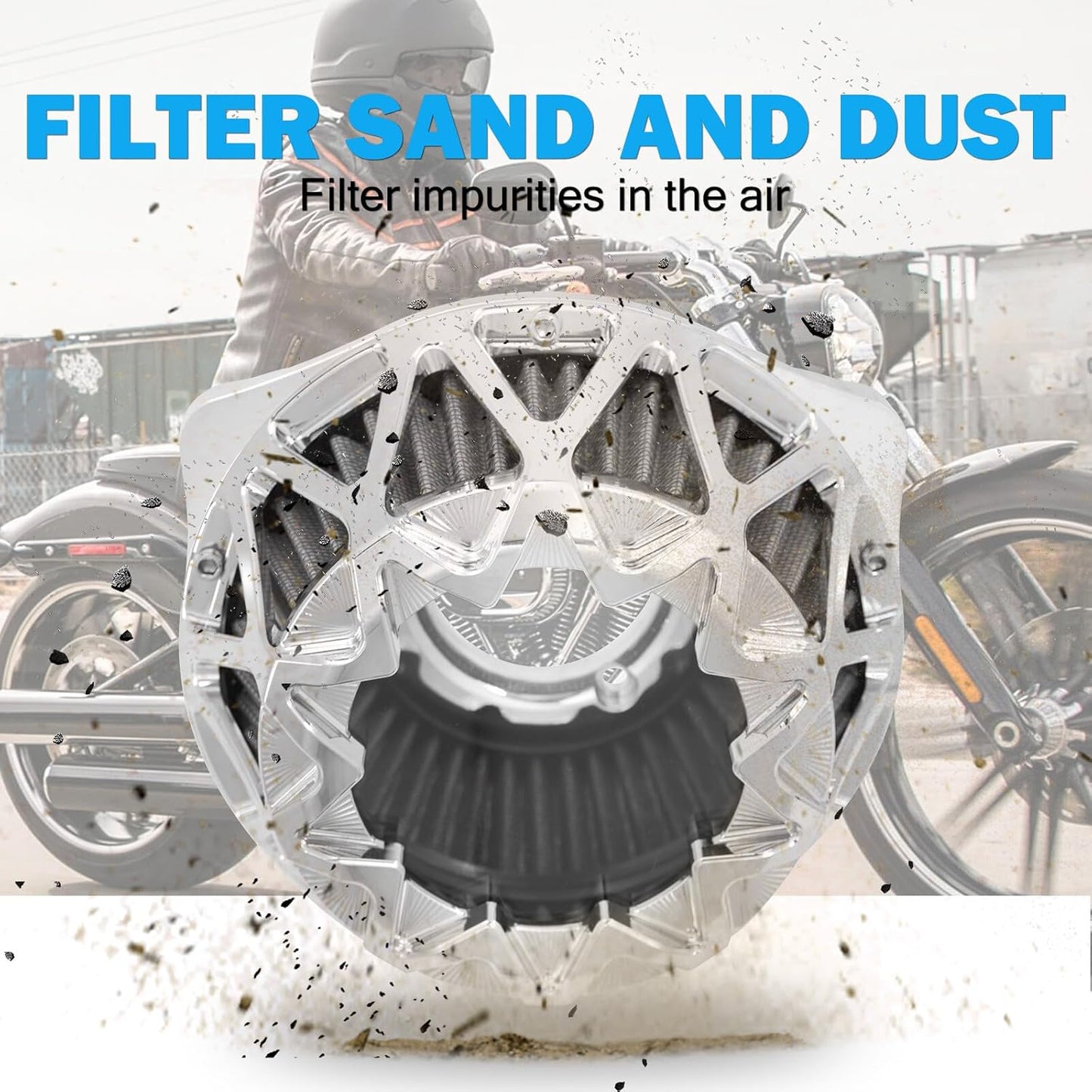 ya 5 8.10 Chrome Cross Air Cleaner Filter for Harley Touring Road Electra Glide 2000-2007
