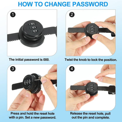 ya 26 10.21 baidi Keyless Cabinet Lock, Zinc Alloy 3 it Password Combination Lock, (Black)