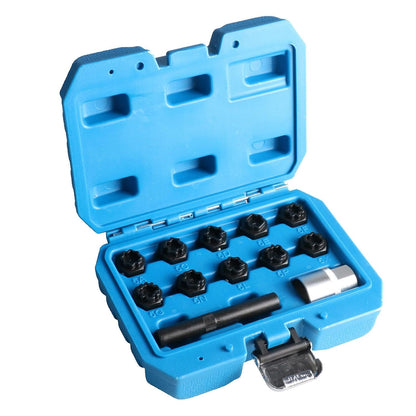 ya 10 9.16 baidi 12pcs Car Wheel Locking Lug Nut Master Set Lock Key Removal Tool Socket Kit