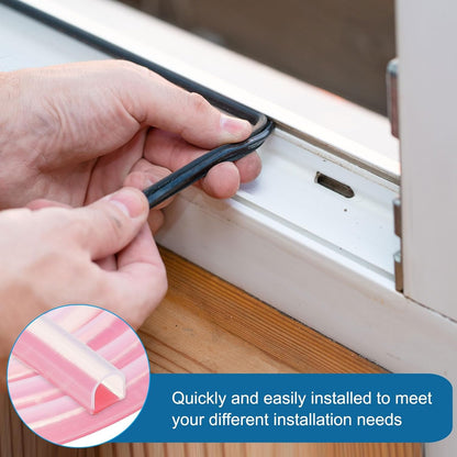 ya 26 10.21 baidi 19.7 ft 0.39Wx0.04Tx0.39H D Shape Silicone Weather Stripping Door Seal, Clear