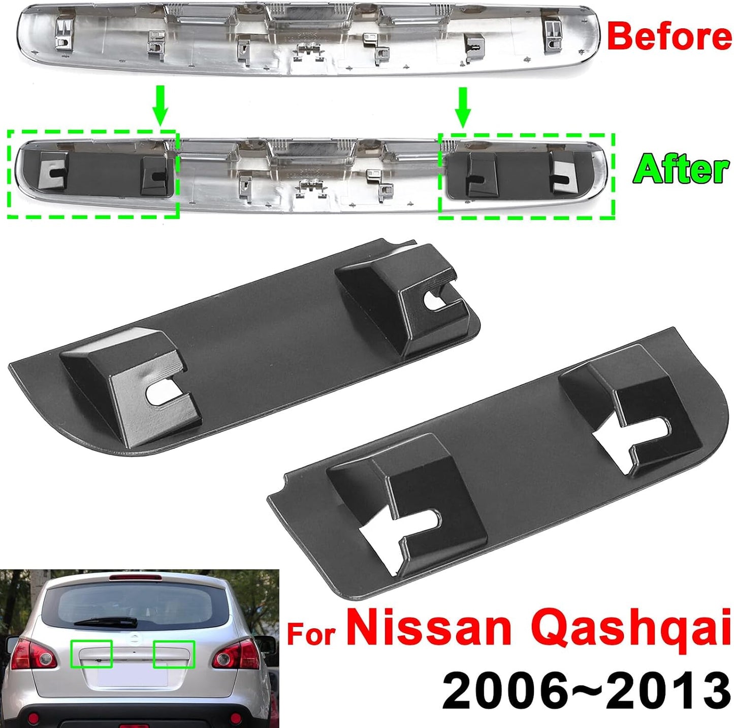 ya 7 8.24 baidi for Nissan Qashqai 2006-2013 Tailgate Boot Handle Repair Snapped Clip Kit Clip