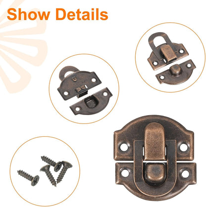 ya 26 10.21 baidi 2Set Retro Toggle Hasp Latch, Billed Iron Latch (27x28mm, Red Bronze)