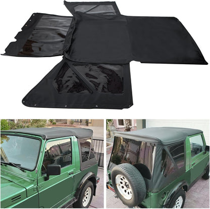 ya 4 8.14 For 1986-1994 for Suzuki Samurai Replacement Soft Top with Zip Out Tinted Windows