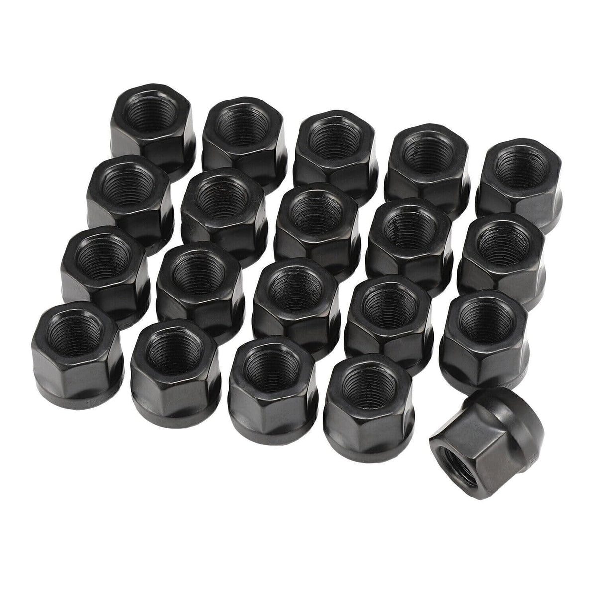 ya 10 9.16 baidi 20x Set Open END Lug Nuts Bulge Acorn 1/2 X20 Wheel NUT Black Finish for Ford