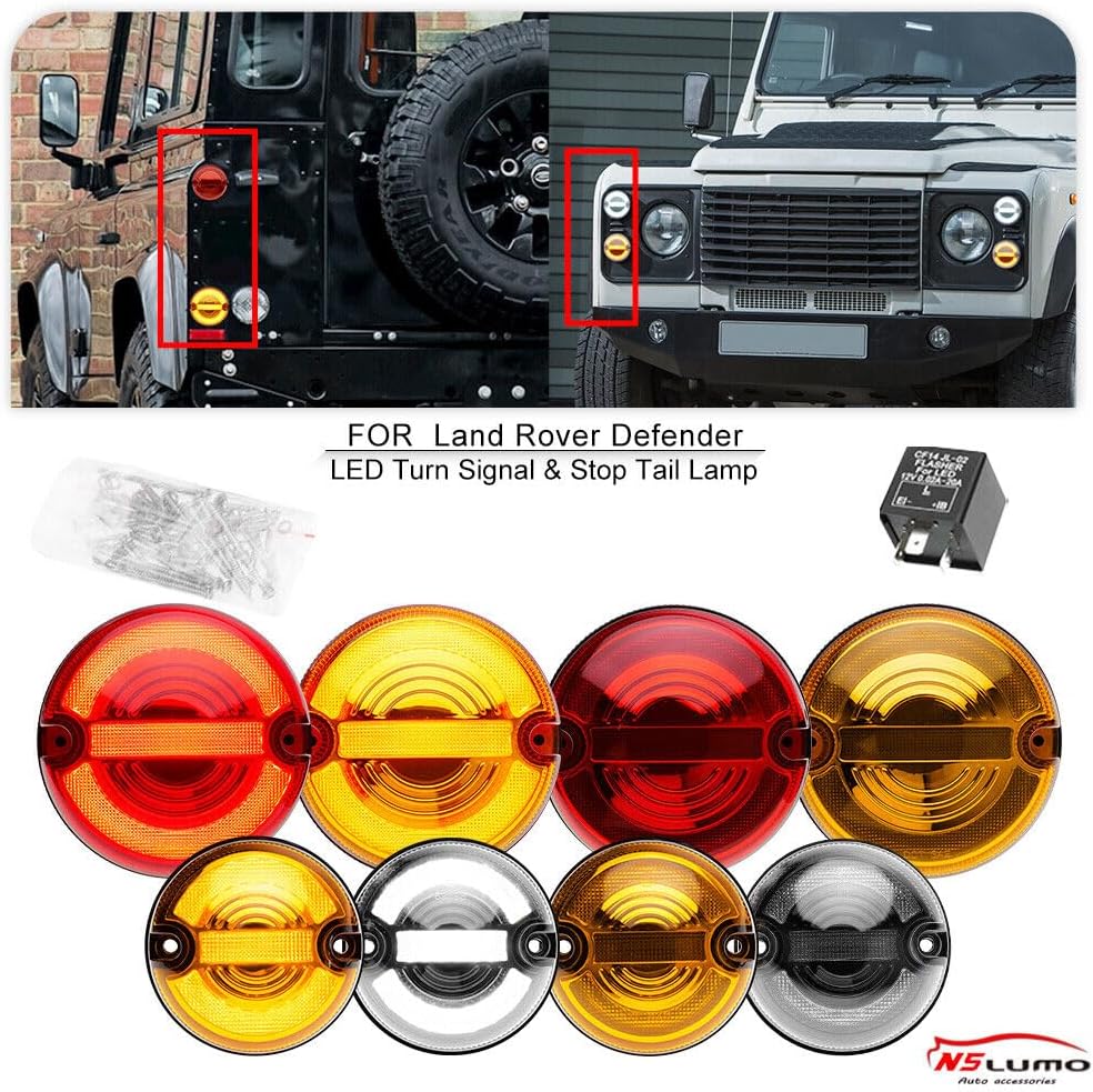 ya 7 8.24 baidi 8 Pack for Land Rover for Defender 90 110 130 LED Turn Signal Run Stop Tail Light 