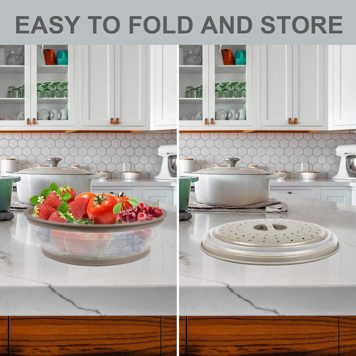 ya 14 9.20 baidi 2-in-1,Microwave Mat and Cover - Mat doubles as a bowl holder, splash proof,gray-1