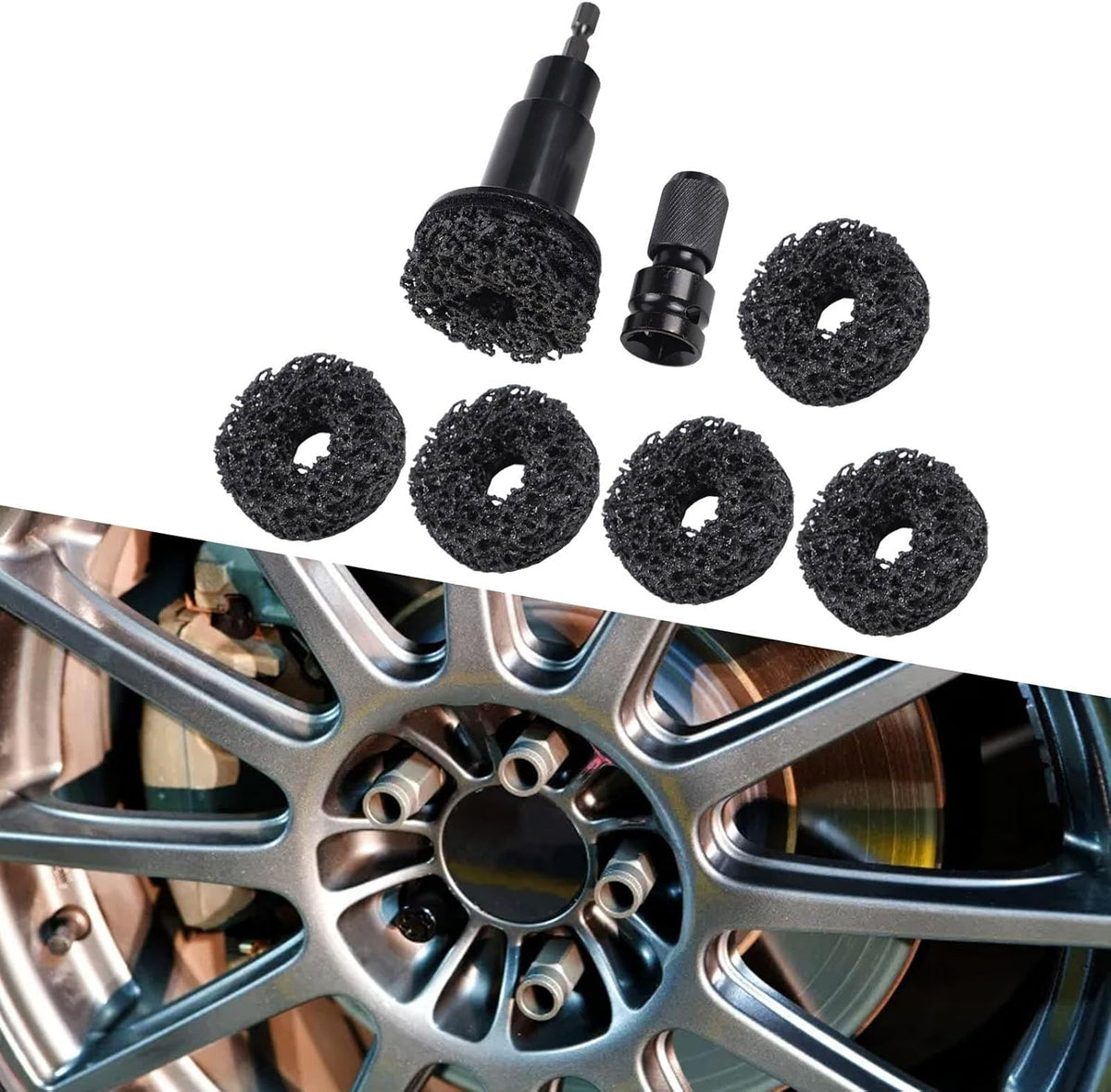ya 13 9.15 baidi Comprehensive 8PCS Rust Removal Tools for Car Hub Shafts and Brake Disc Care