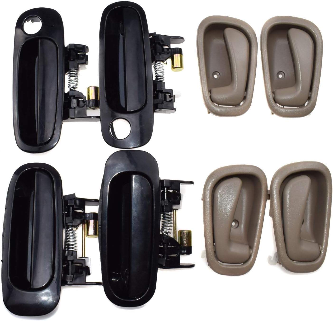 ya 2 8.15 Black Outside Beige Inside Door Handle for Toyota for Corolla 1998-2003 8Pcs