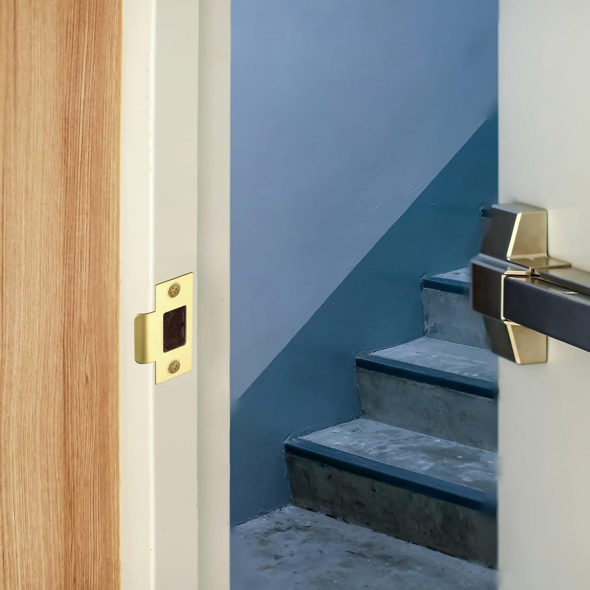 ya 26 10.21 baidi 2Pcs Door Strike Plate 2-3/4 x 1-9/16, Universal Latch T Strike, Grey