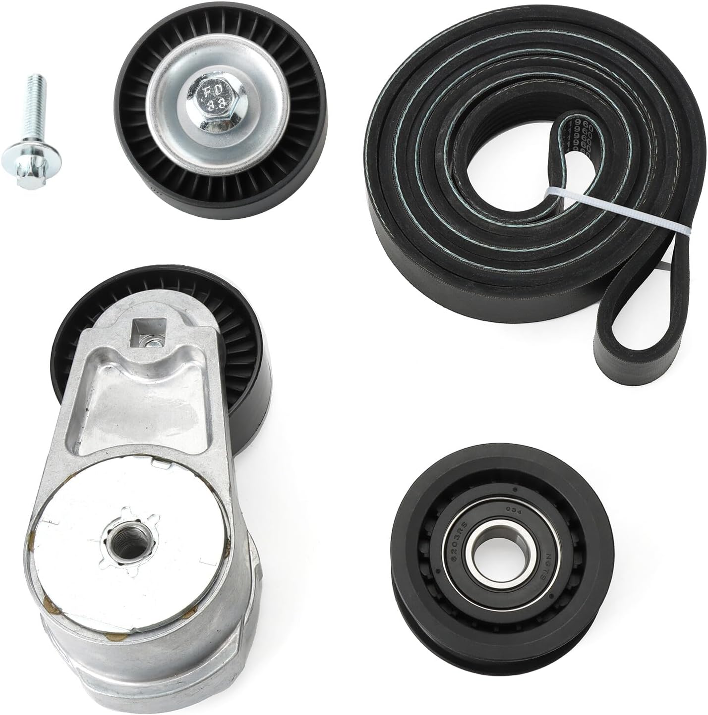 ya 6 8.24 baidi 1Set Fit for Chrysler for Dodge for Jeep for Ram 3.6L Drive Belt Tensioner Idler Pulley Kit