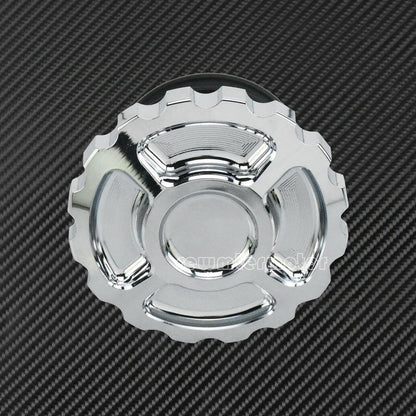 ya 9 10.24 Vented Gas Cap Fuel Tank Right-hand Thread Chrome Aluminum Fit for Harley Dyna