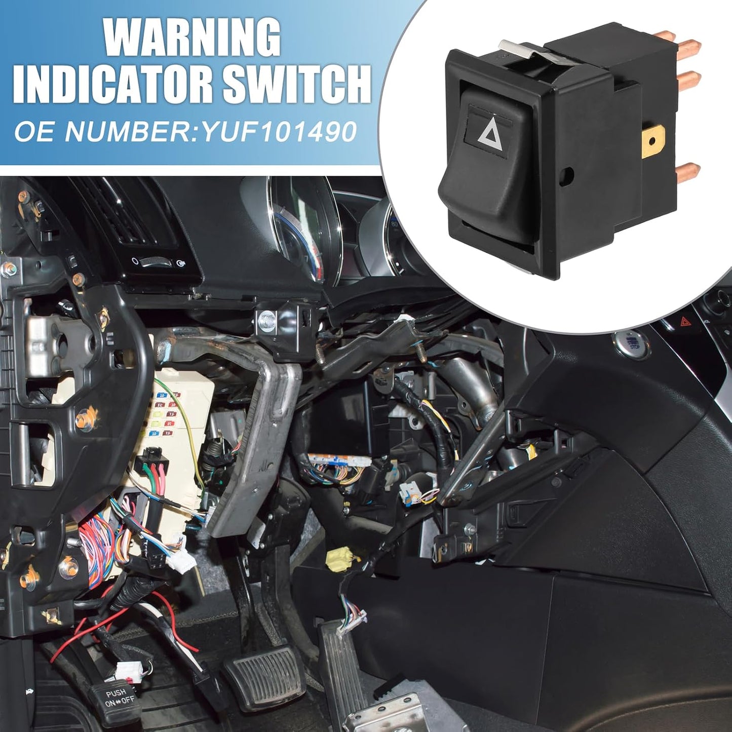 ya 8 8.24 baidi Warning Indicator Switch No.YUF101490 Lights Button for Land Rover for Defender 90
