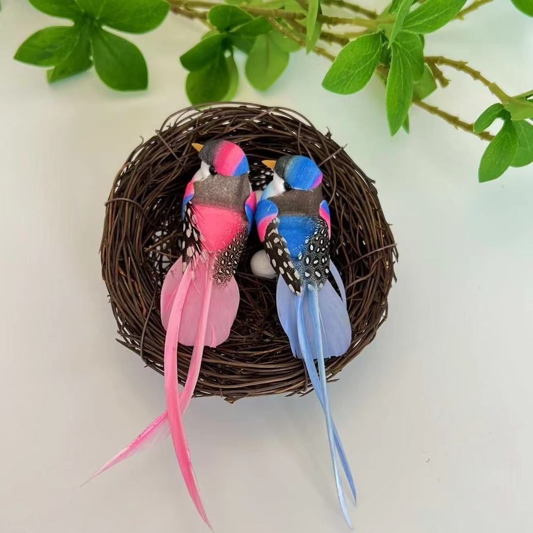 JKAPCYJFHF 1Pcs simulation feather bird ornament garden ornament pastoral kindergarten garden decoration bird ornament