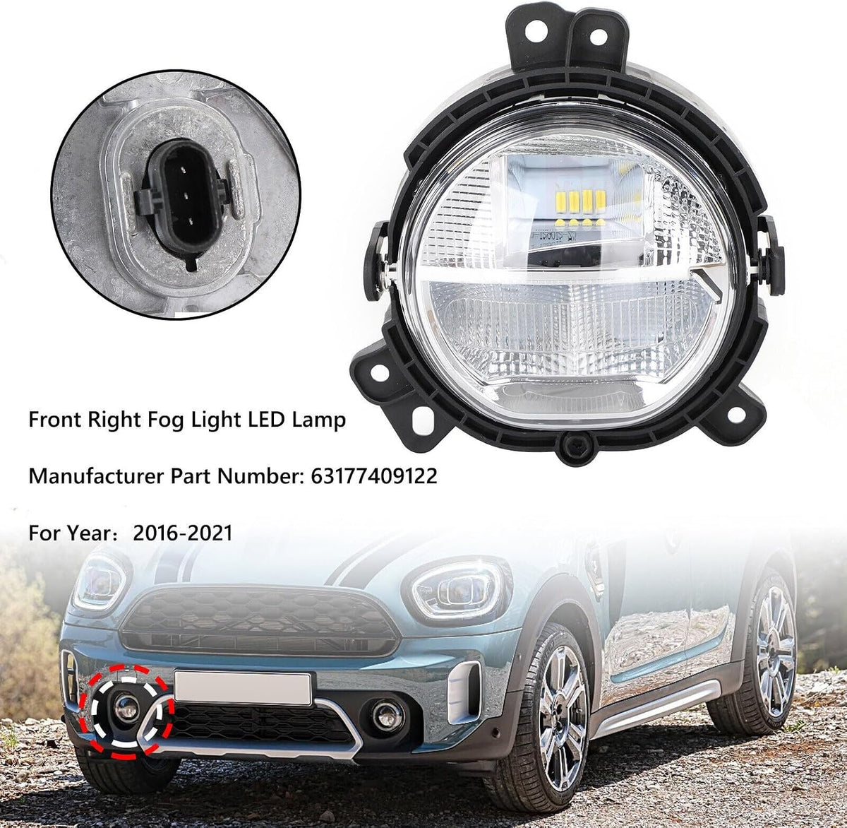 ya 14 9.20 zhengce Front Bumper Right Fog Light 63177409122 for Mini Countryman F60 2016-2021-1