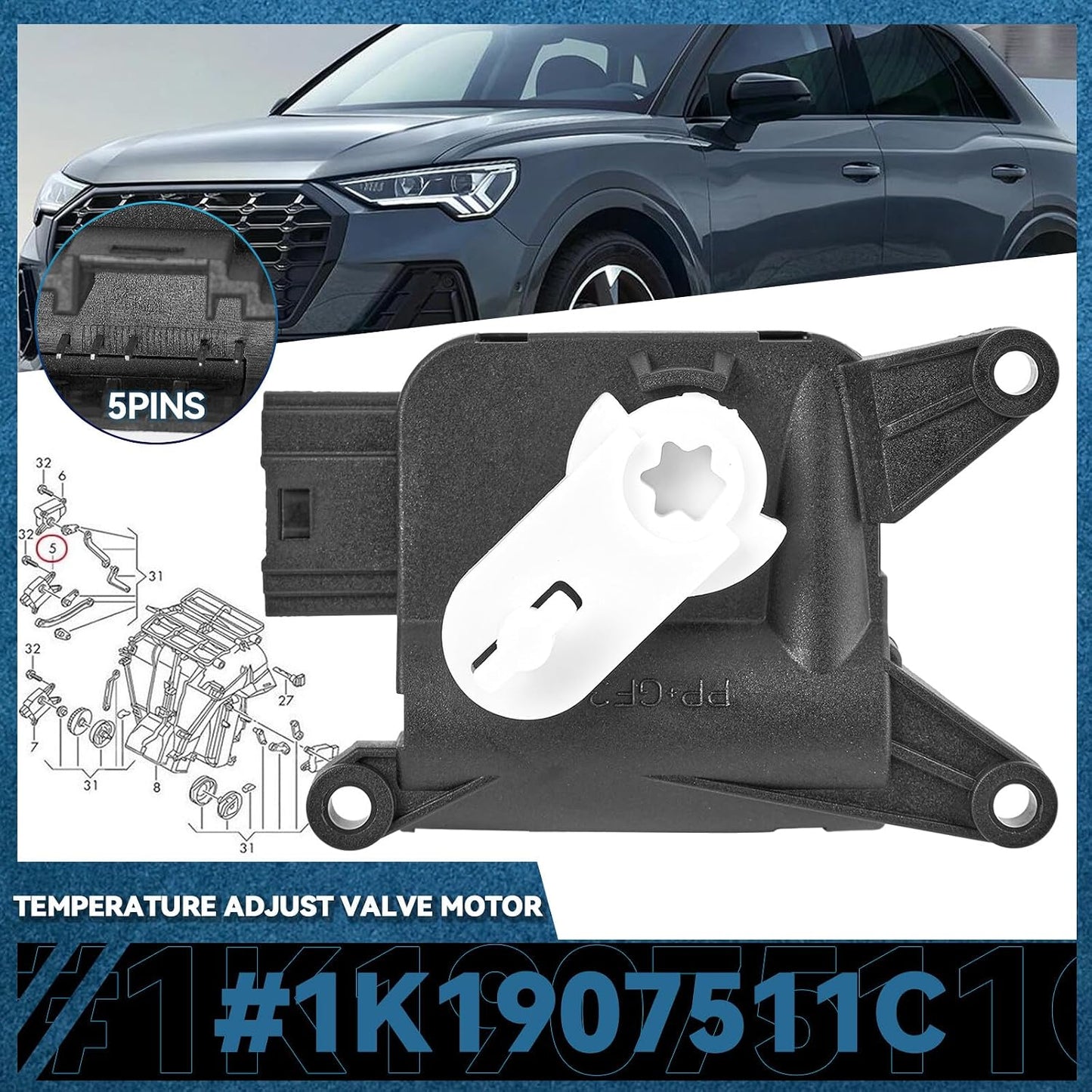 ya 4 8.10 BLOWER ACTUATOR MIXING FLAP AIR CONDITIONING UNIT for Audi A3 for VW for Golf 5/6 TOURAN for Passat